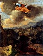 Nicolas Poussin La Translation miraculeuse de sainte Rita de Cascia ou La Vierge protegeant Spolete oil painting